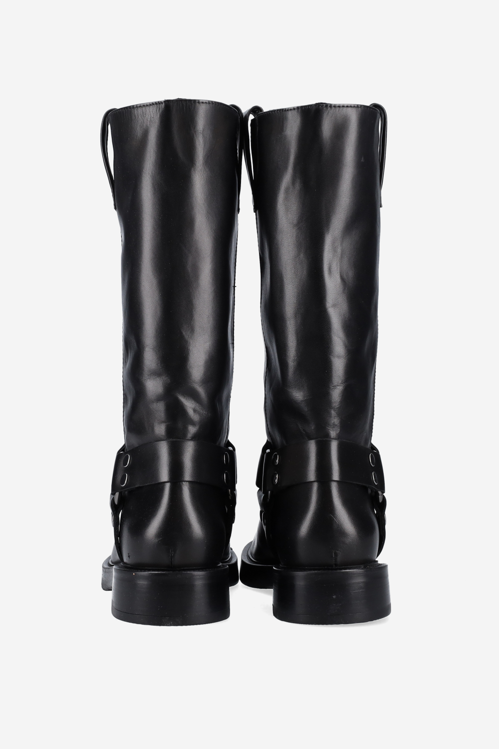 Buckled leather boots