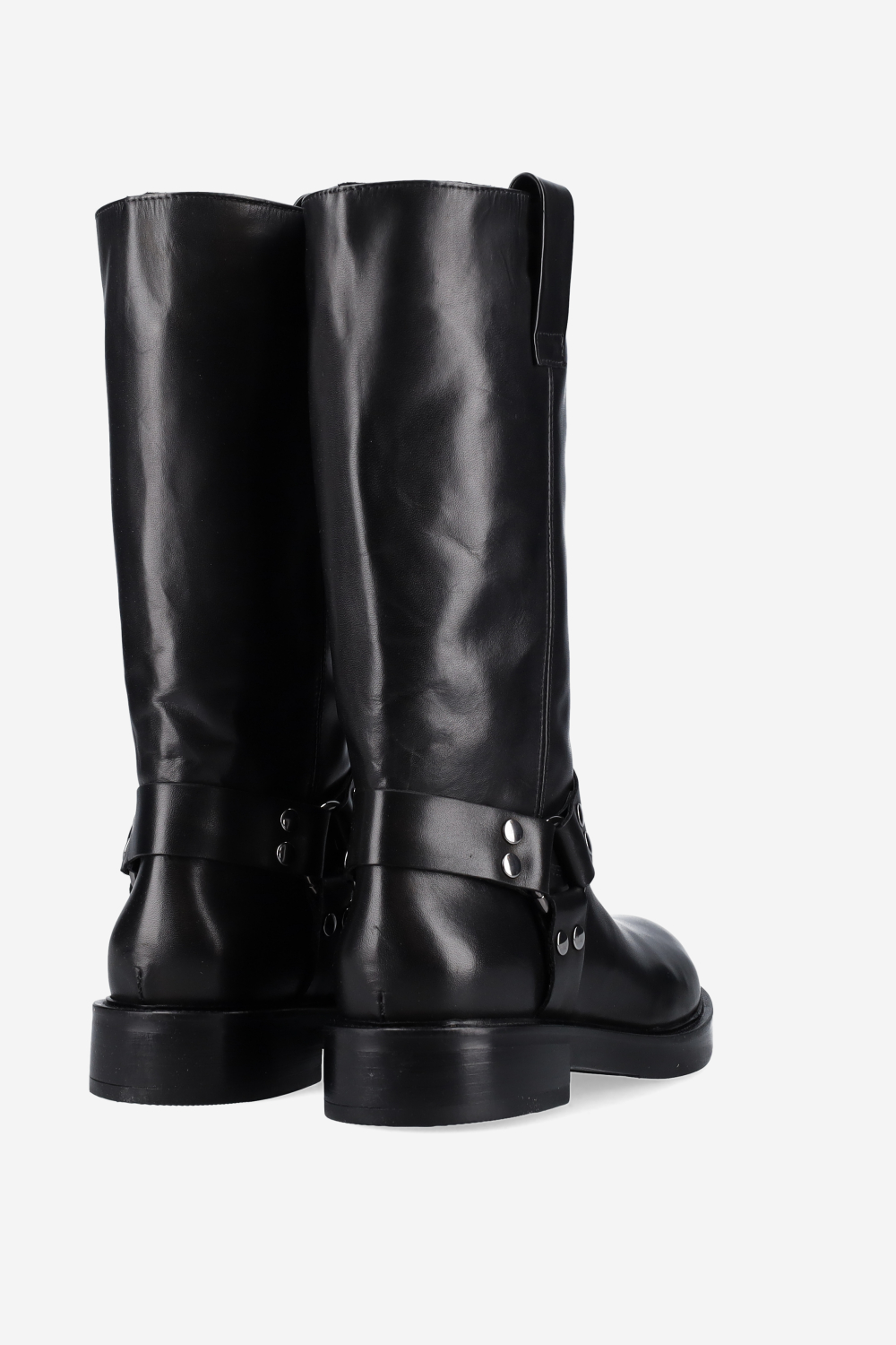Buckled leather boots