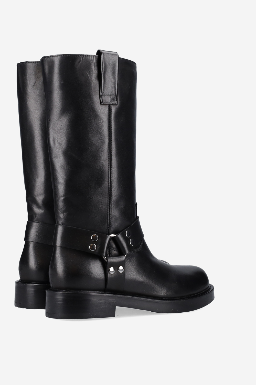 Buckled leather boots