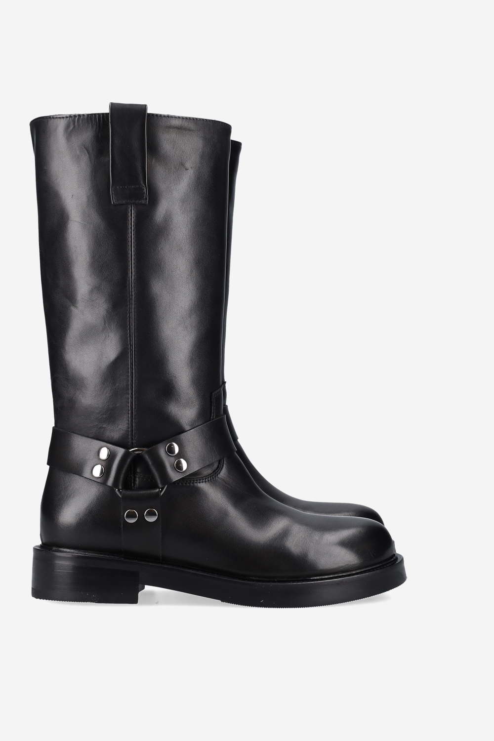 Buckled leather boots