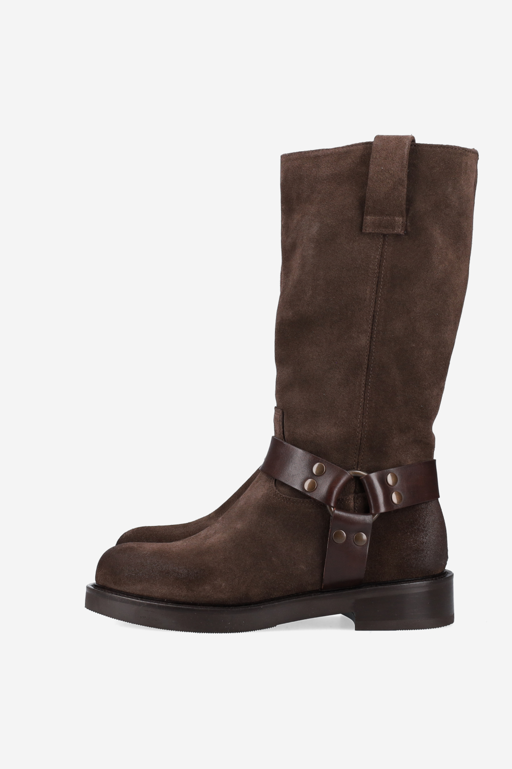 Buckled suede boots
