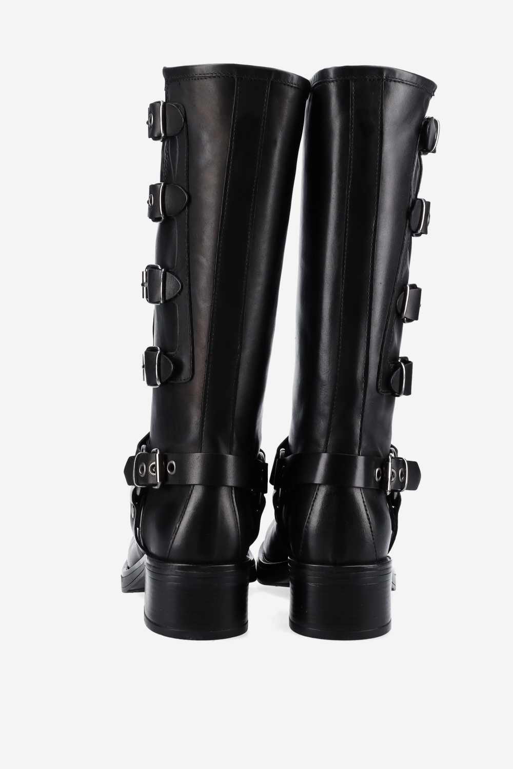 Buckled leather boots
