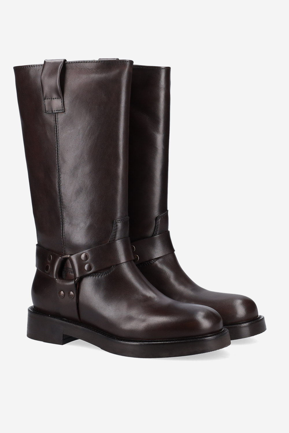 Buckled leather boots