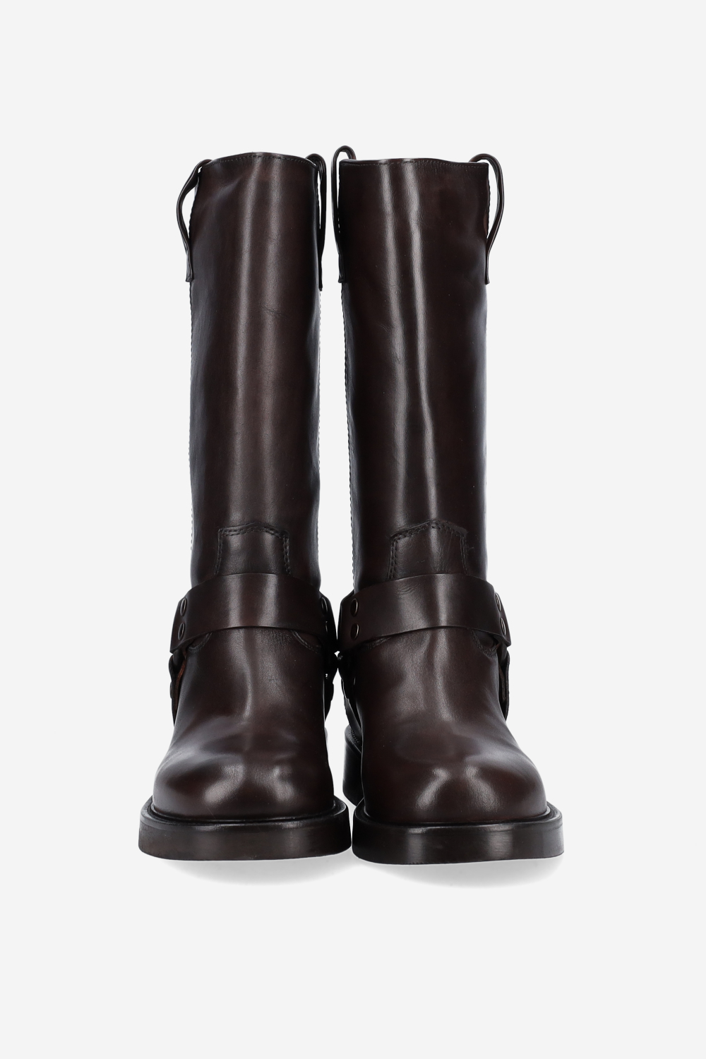 Buckled leather boots