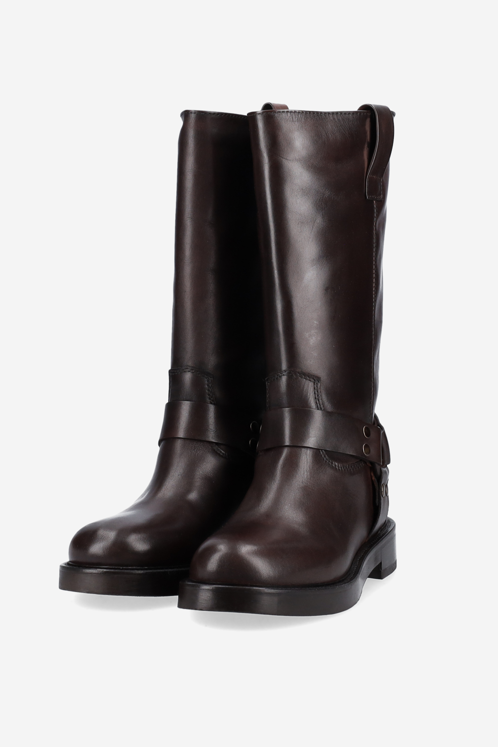 Buckled leather boots