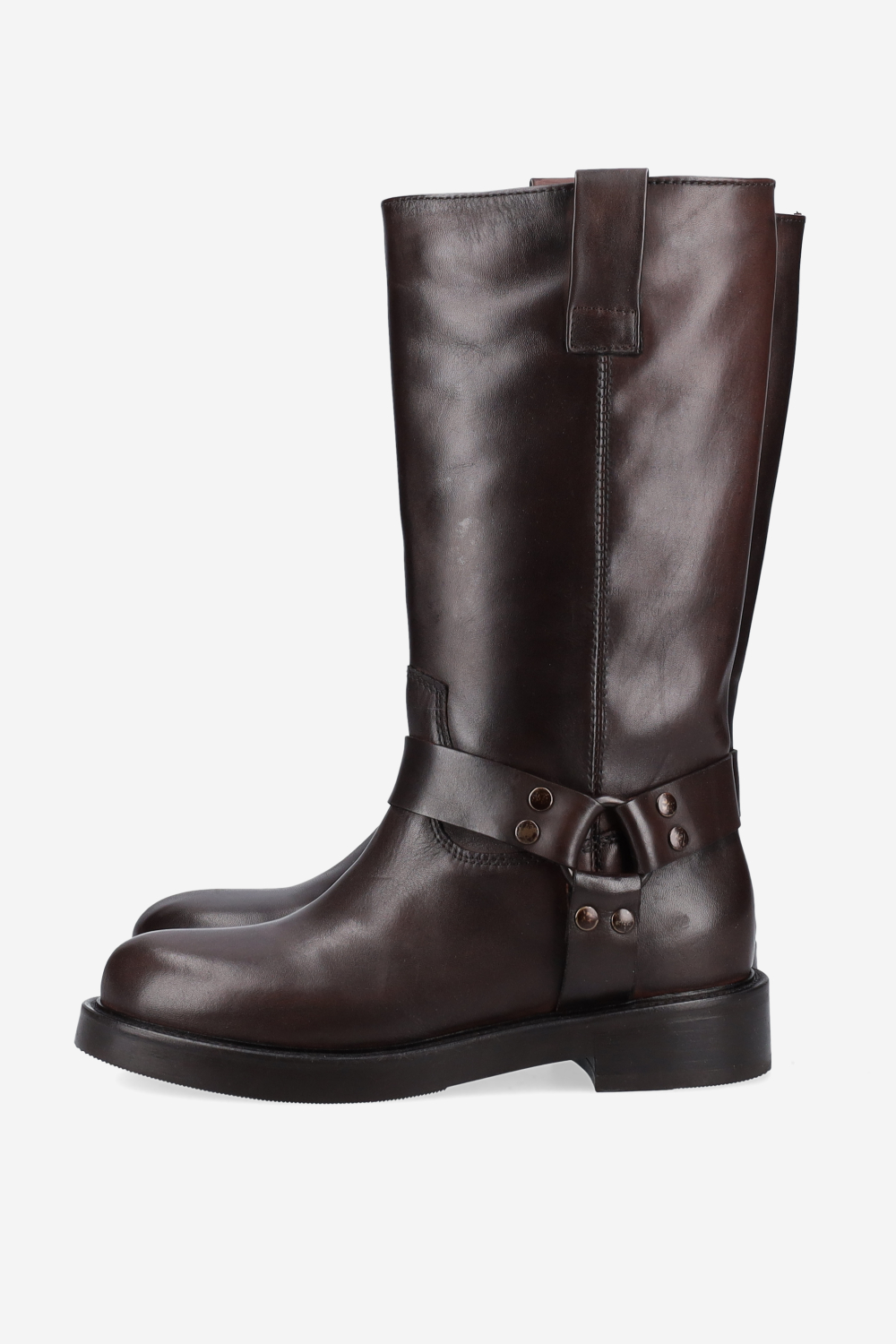 Buckled leather boots