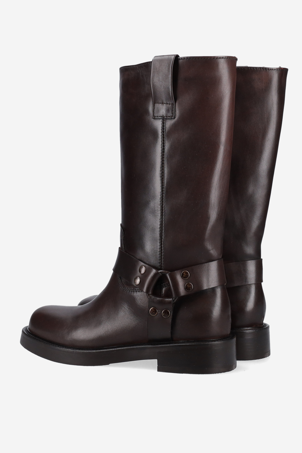 Buckled leather boots