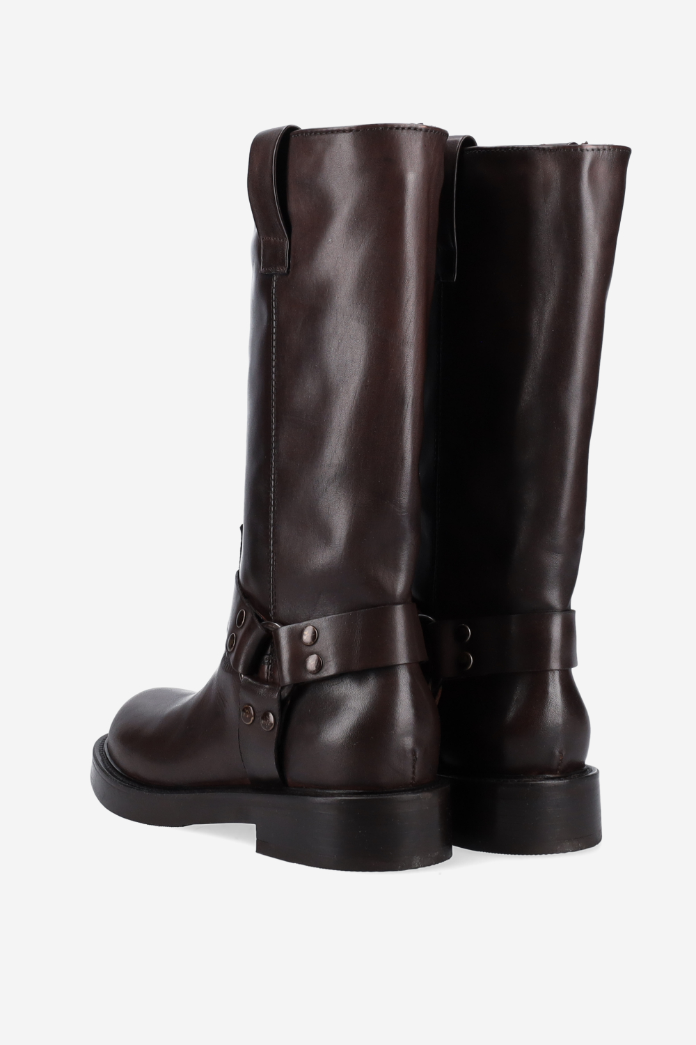 Buckled leather boots