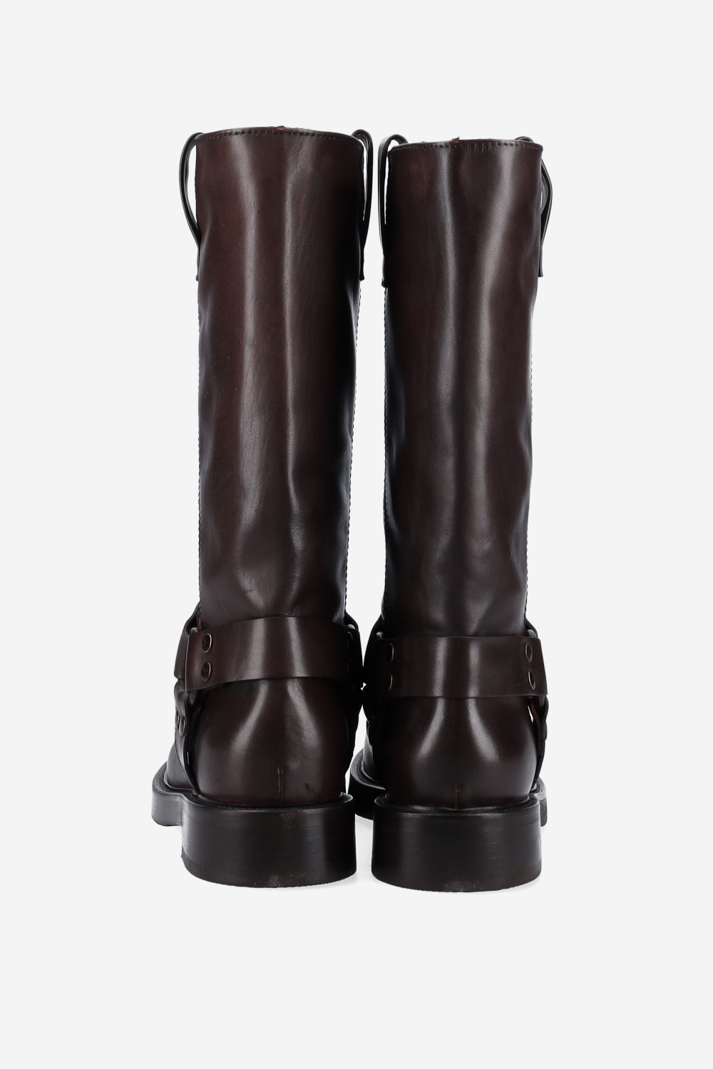 Buckled leather boots