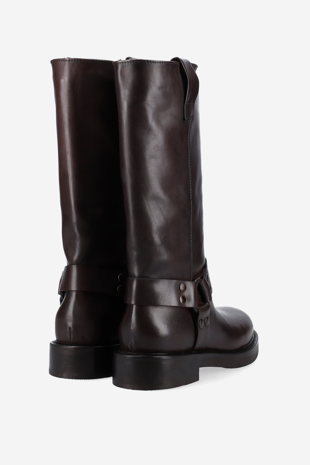 Buckled leather boots