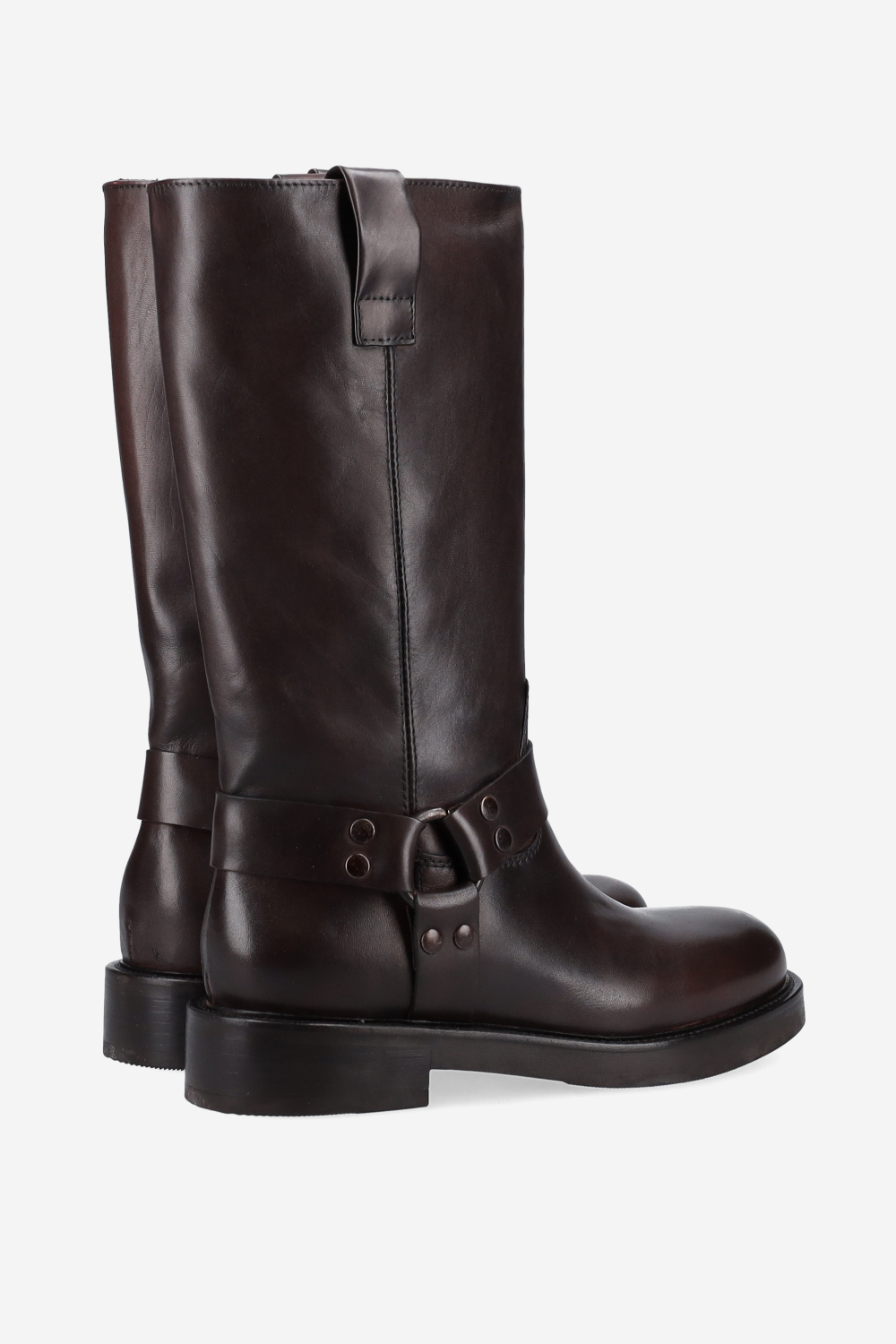 Buckled leather boots