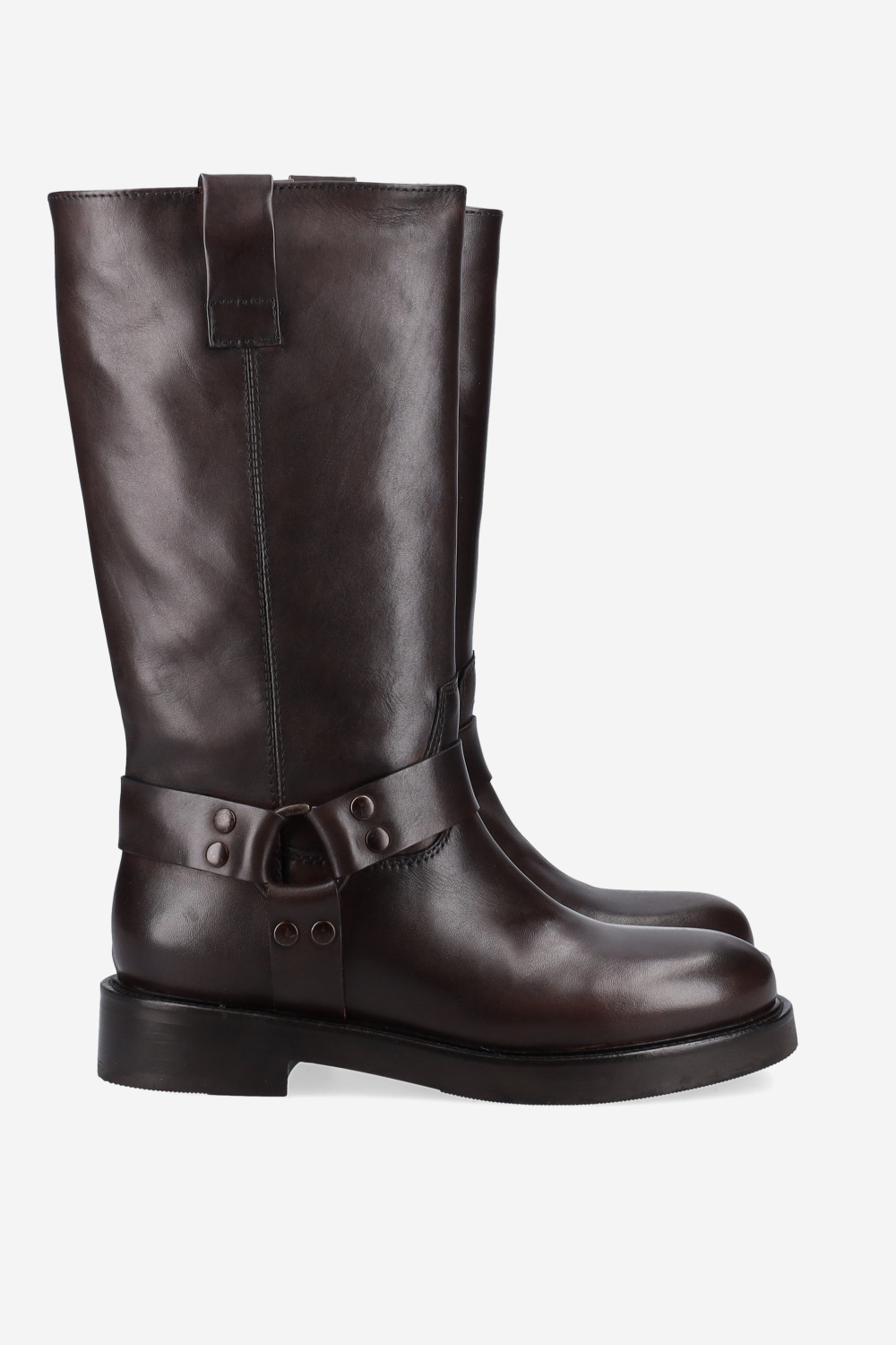 Buckled leather boots