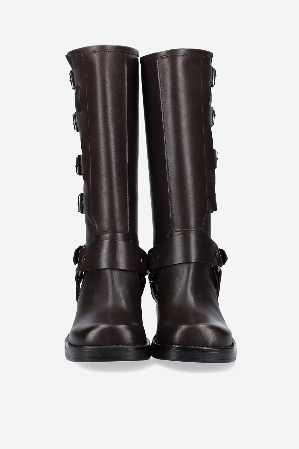 Buckled leather boots