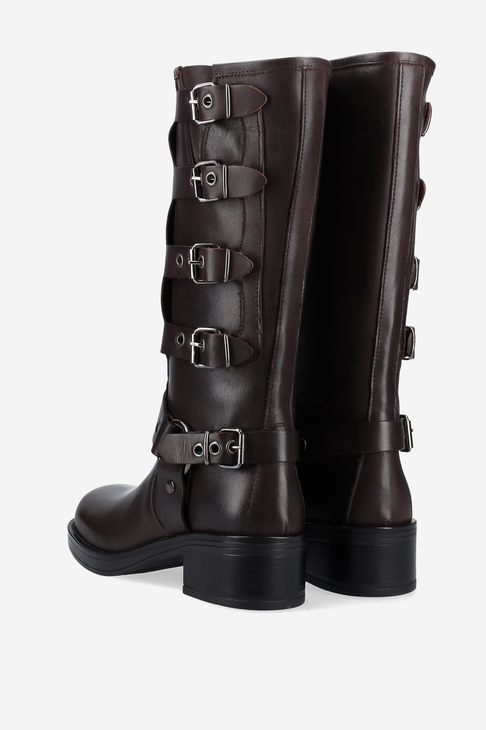 Buckled leather boots