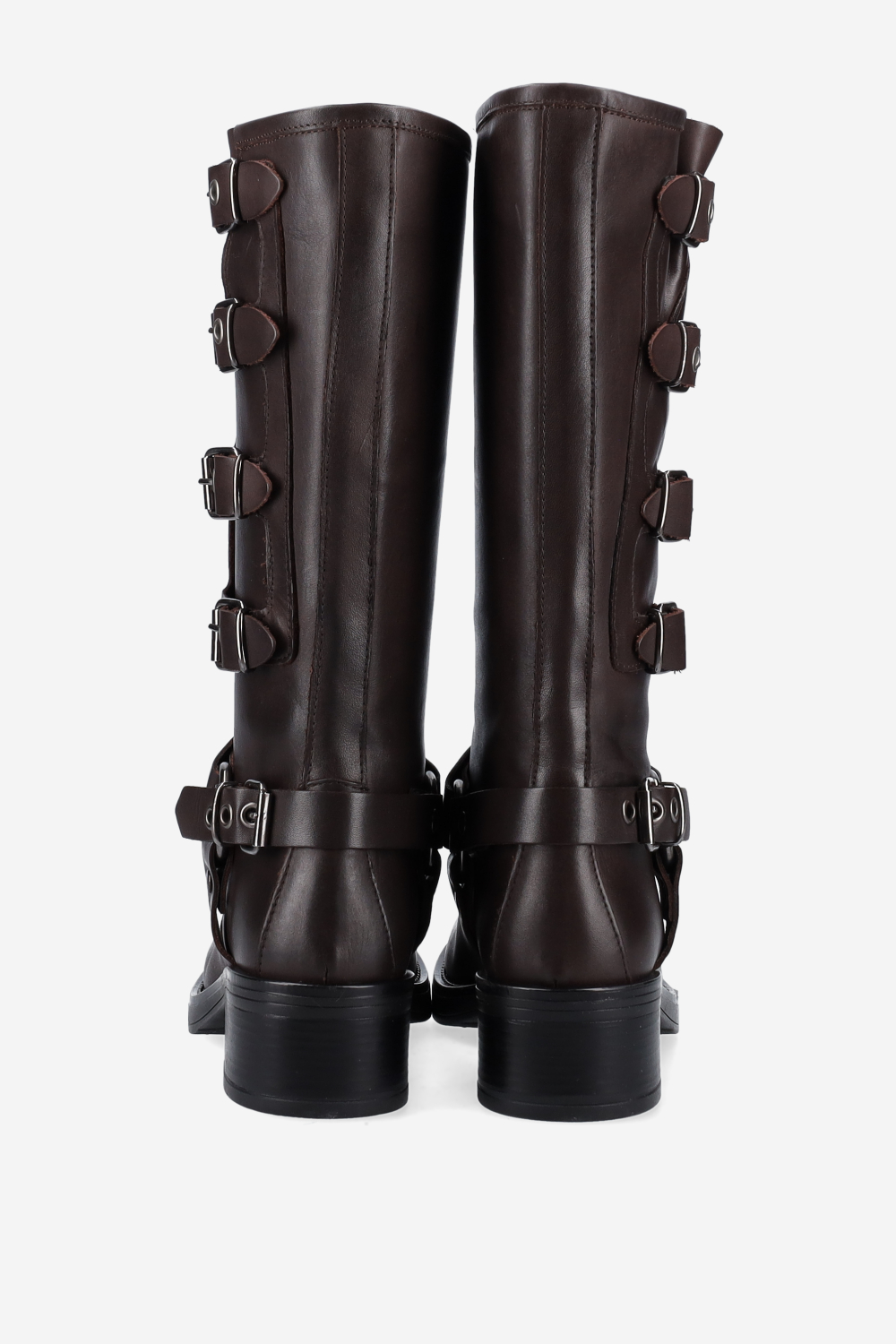 Buckled leather boots
