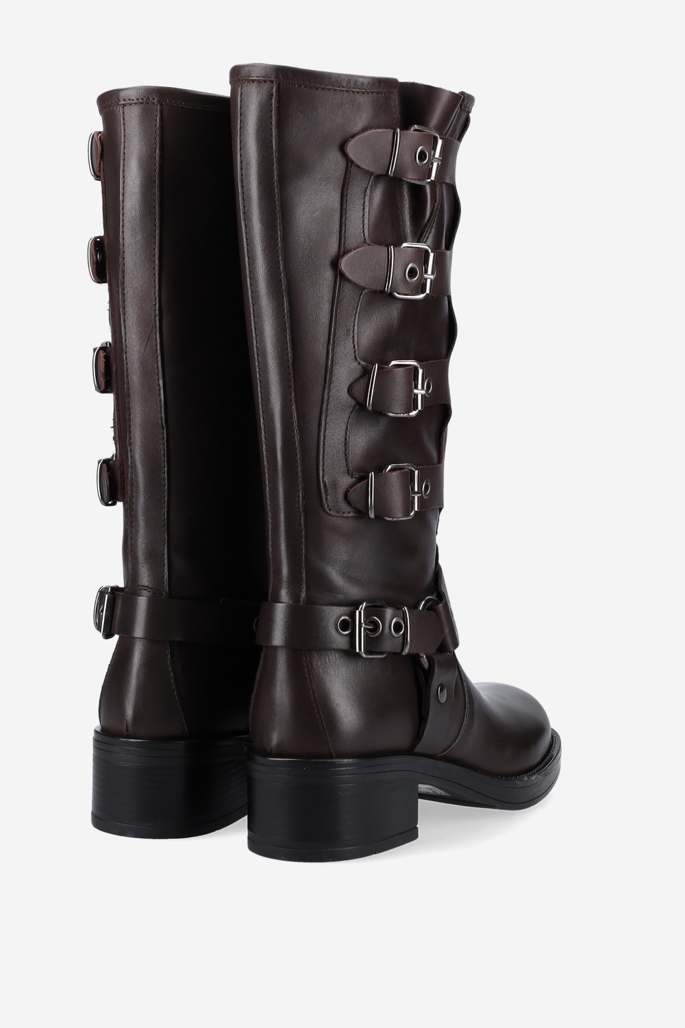Buckled leather boots