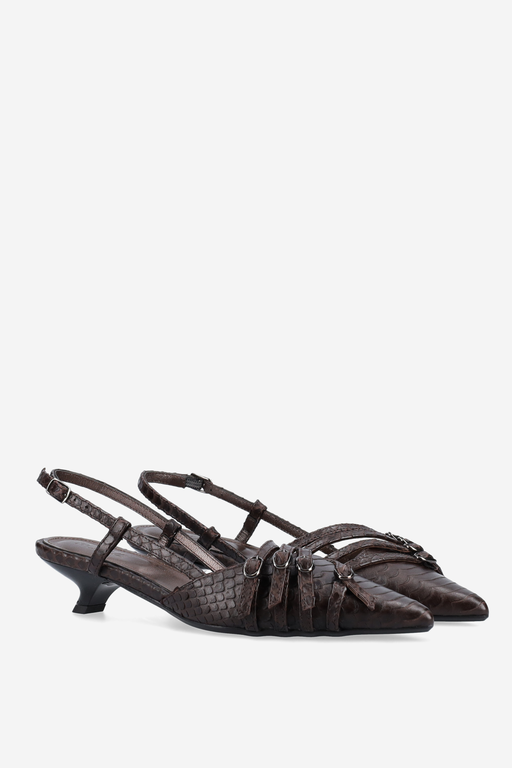 I wanna croco leather slingbacks
