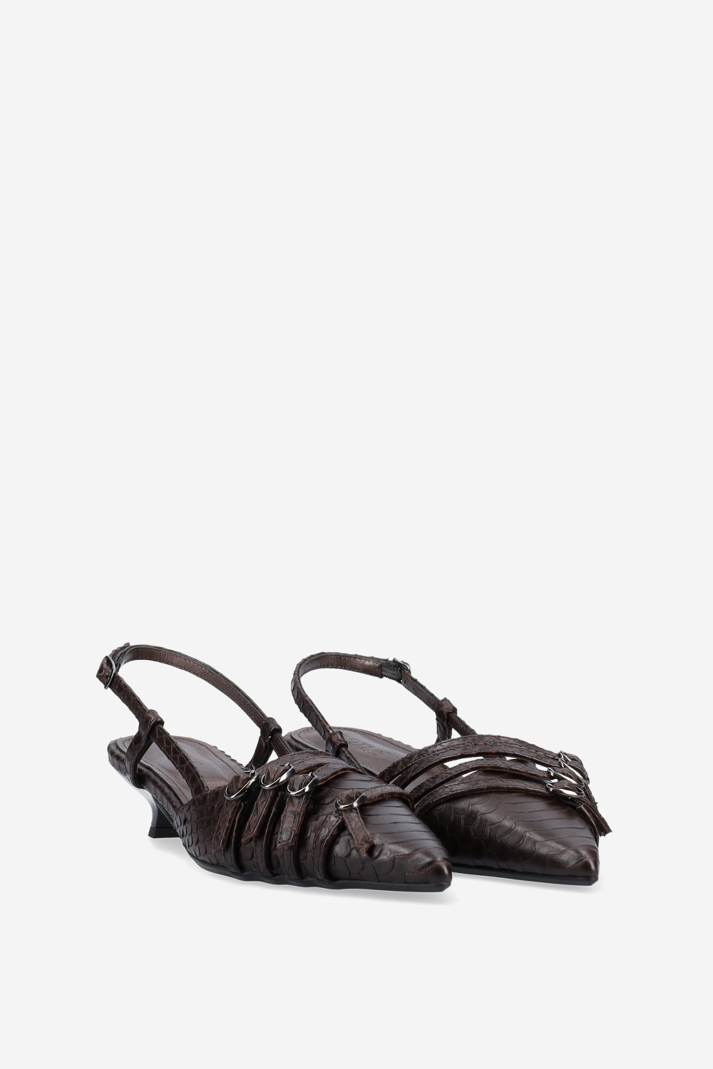 I wanna croco leather slingbacks