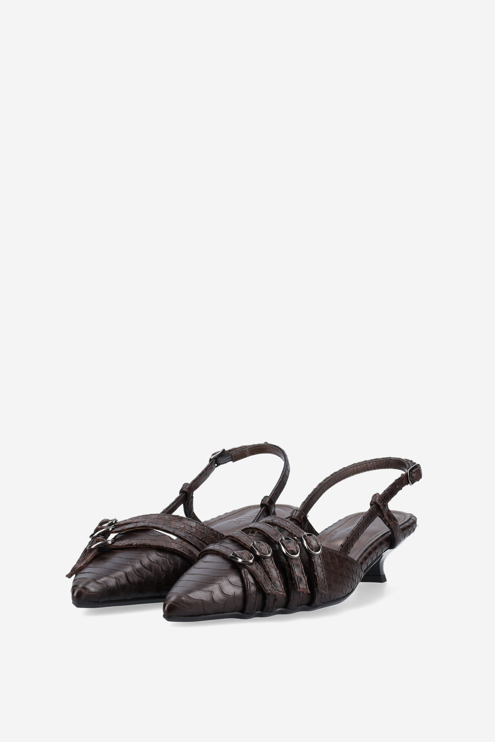 I wanna croco leather slingbacks