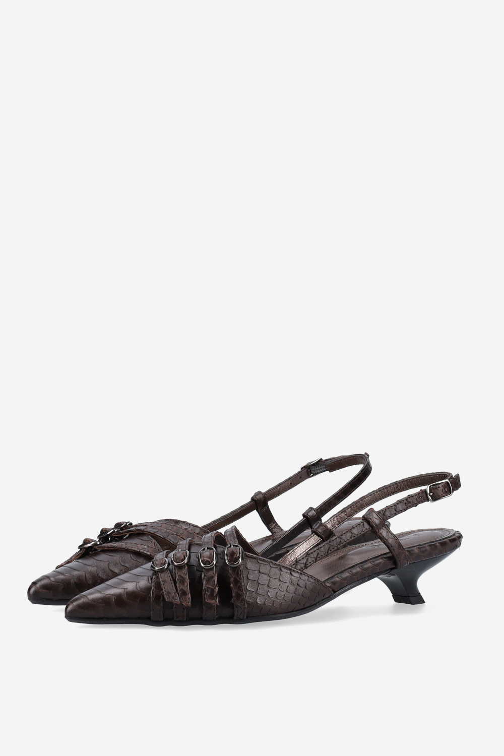 I wanna croco leather slingbacks