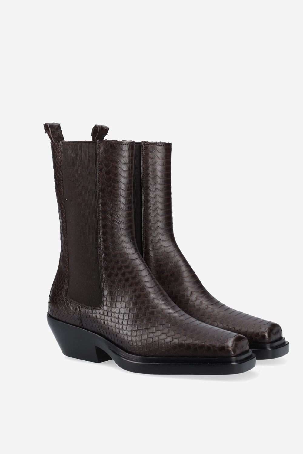 Texas tea croco leather ankle boots