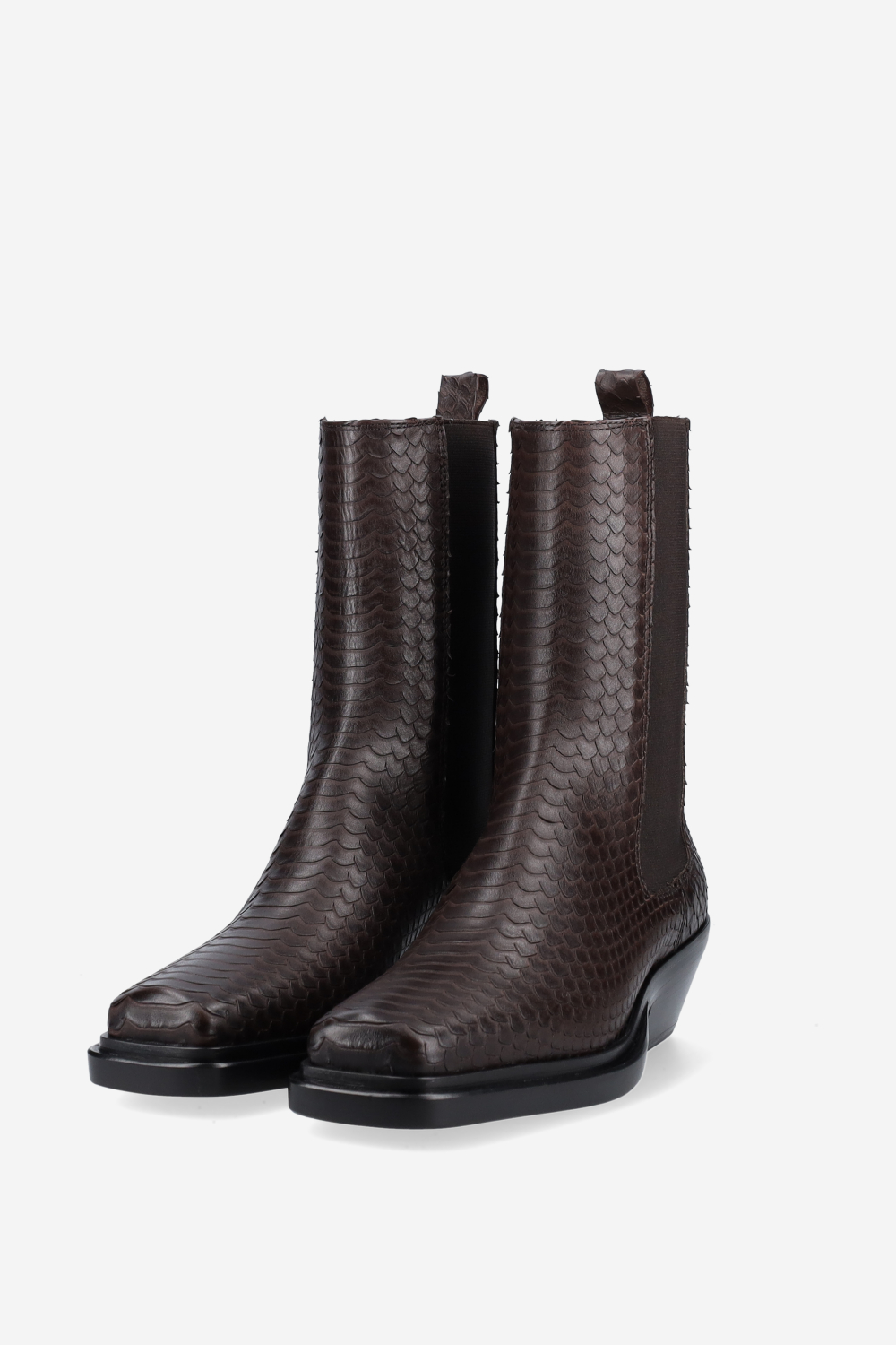 Texas tea croco leather ankle boots
