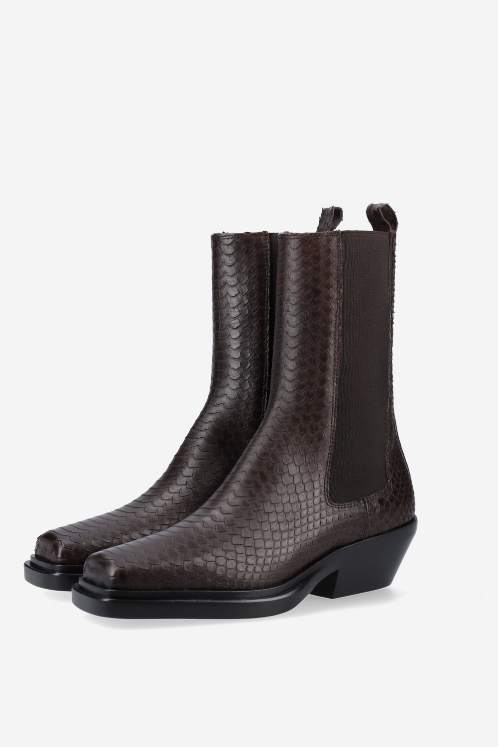 Texas tea croco leather ankle boots
