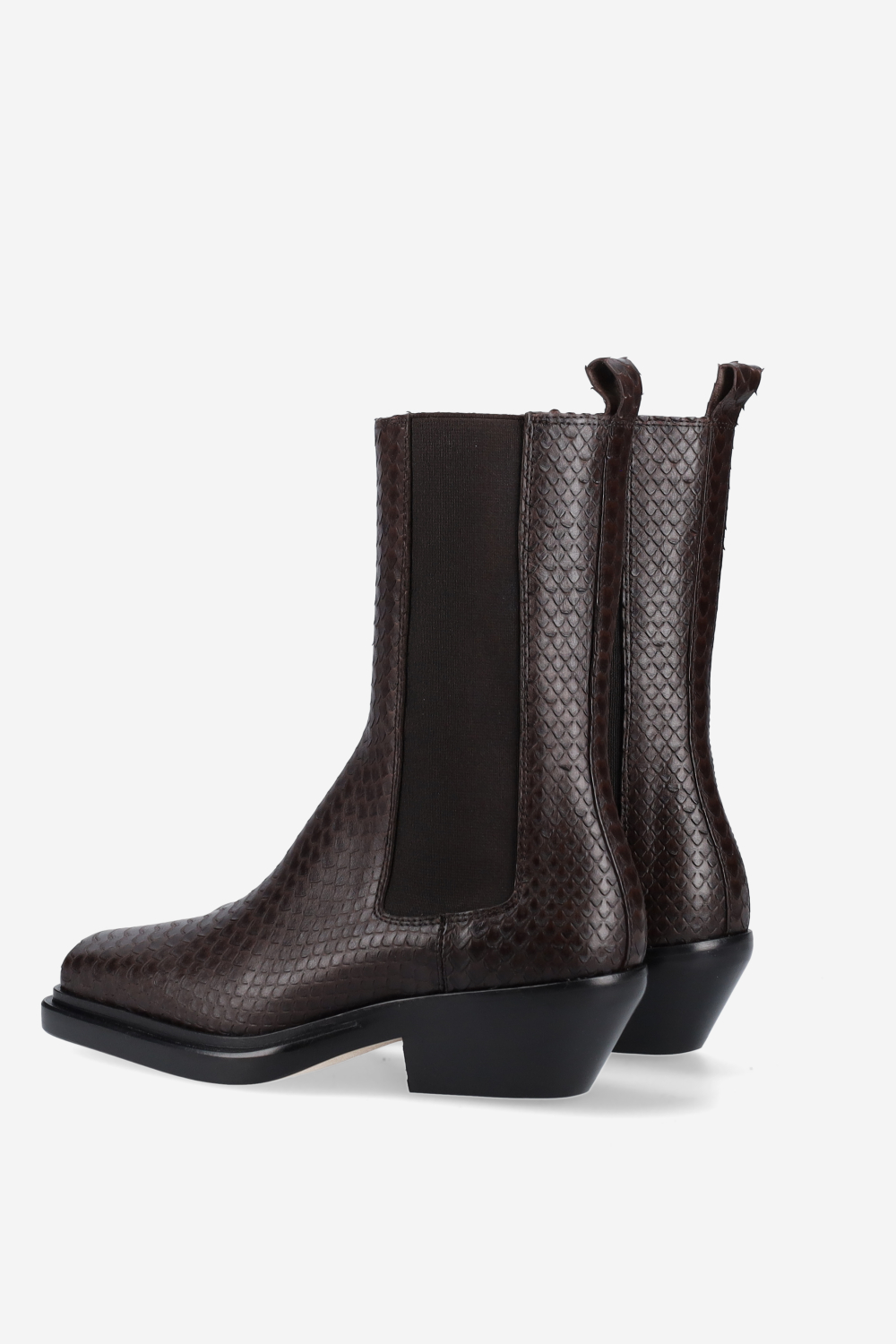 Texas tea croco leather ankle boots