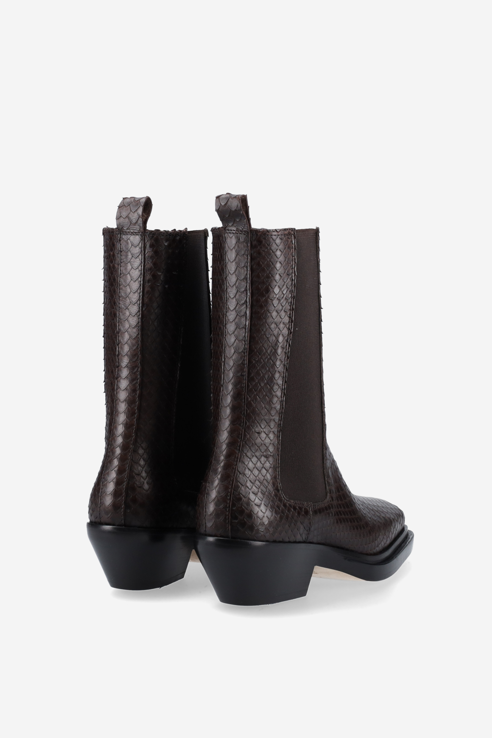 Texas tea croco leather ankle boots