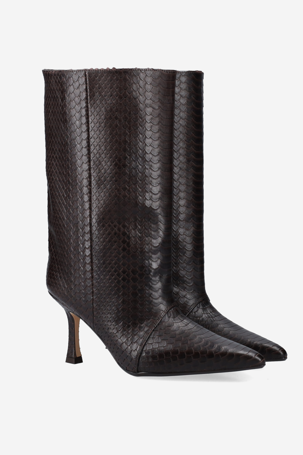 Deja vu croco leather boots
