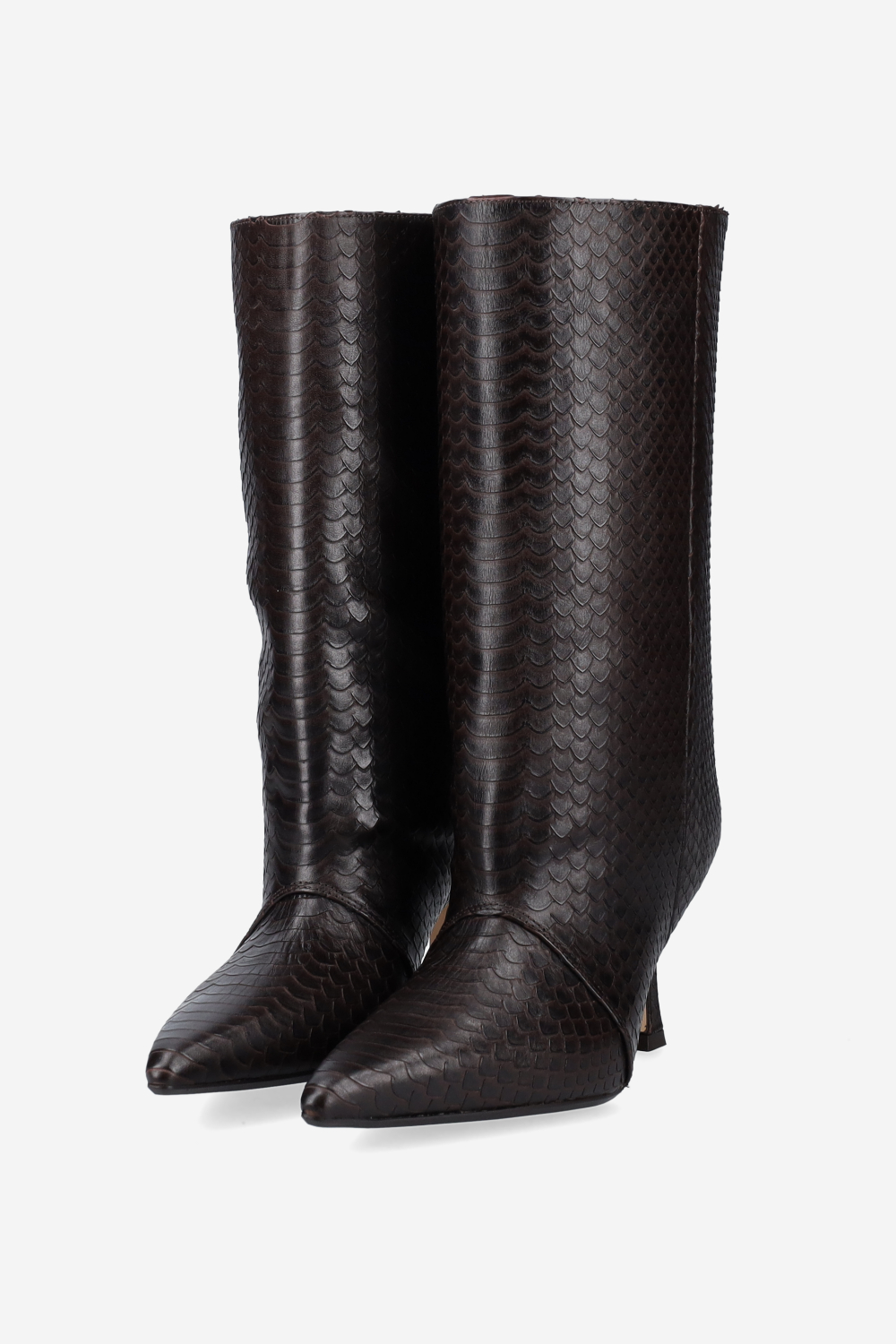 Deja vu croco leather boots