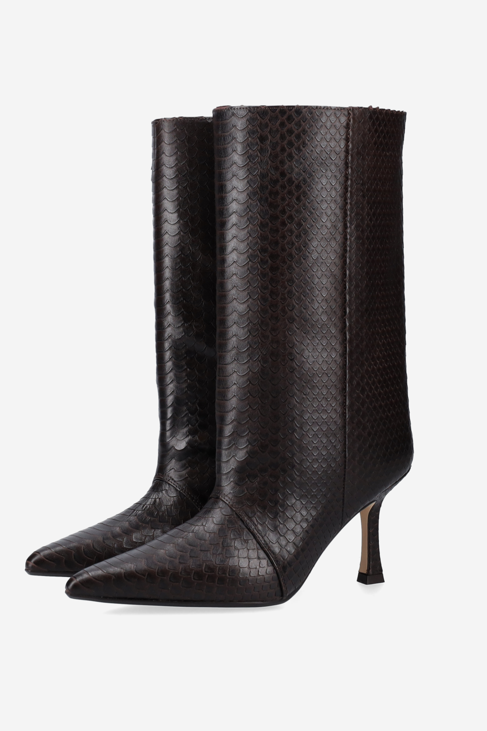 Deja vu croco leather boots