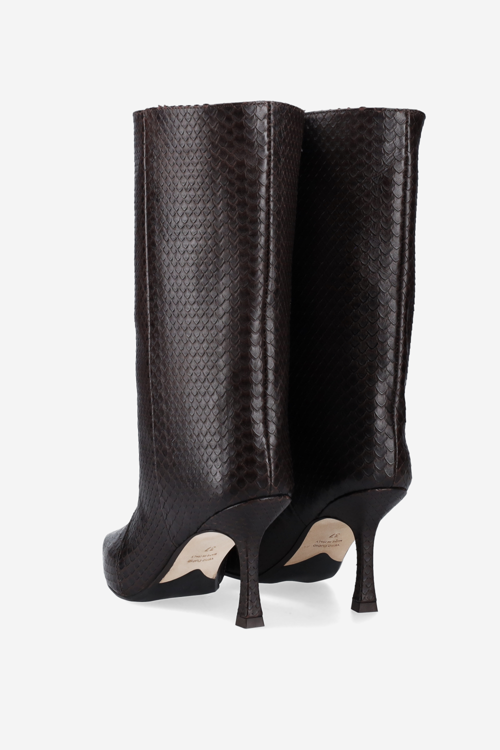Deja vu croco leather boots