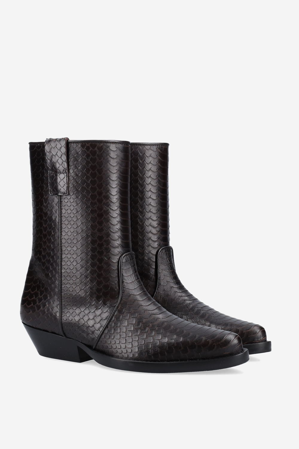 Kid again croco leather ankle boots