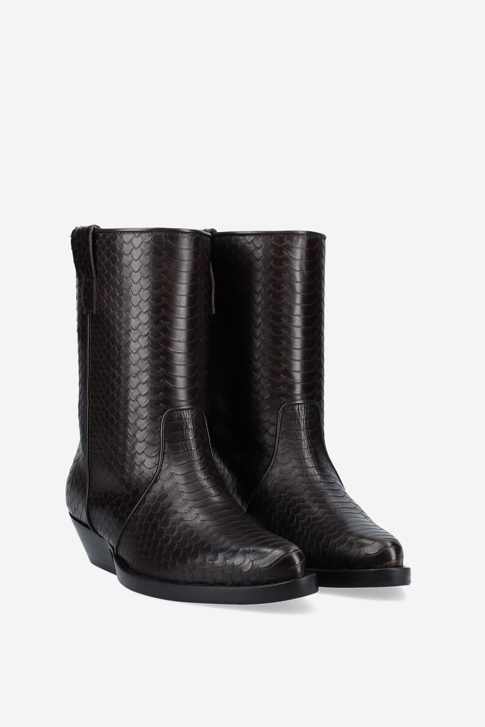 Kid again croco leather ankle boots