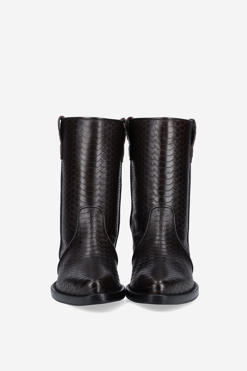 Kid again croco leather ankle boots