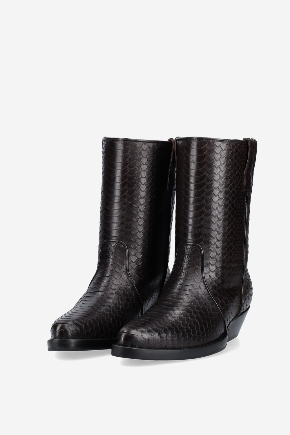 Kid again croco leather ankle boots
