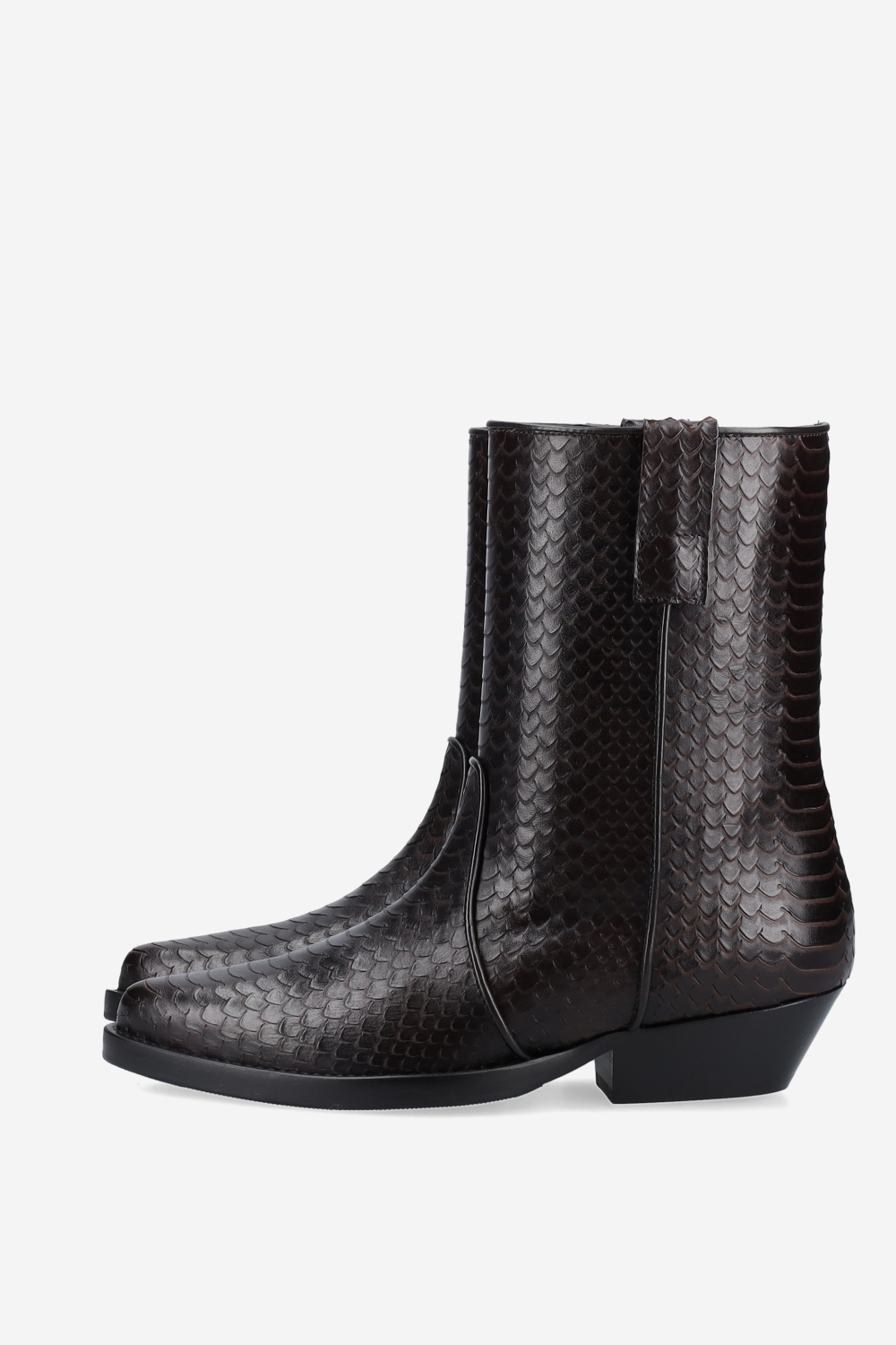 Kid again croco leather ankle boots