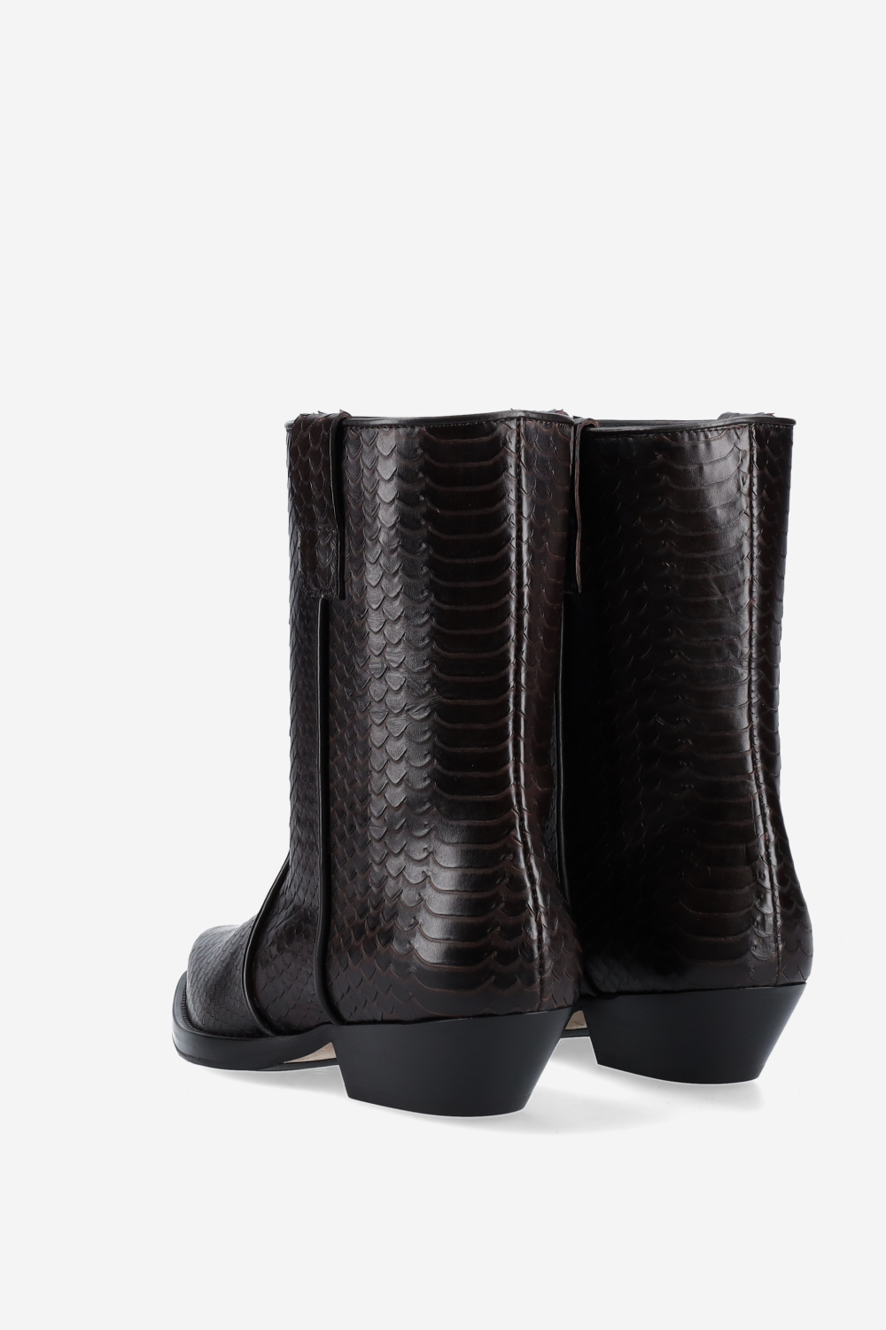 Kid again croco leather ankle boots