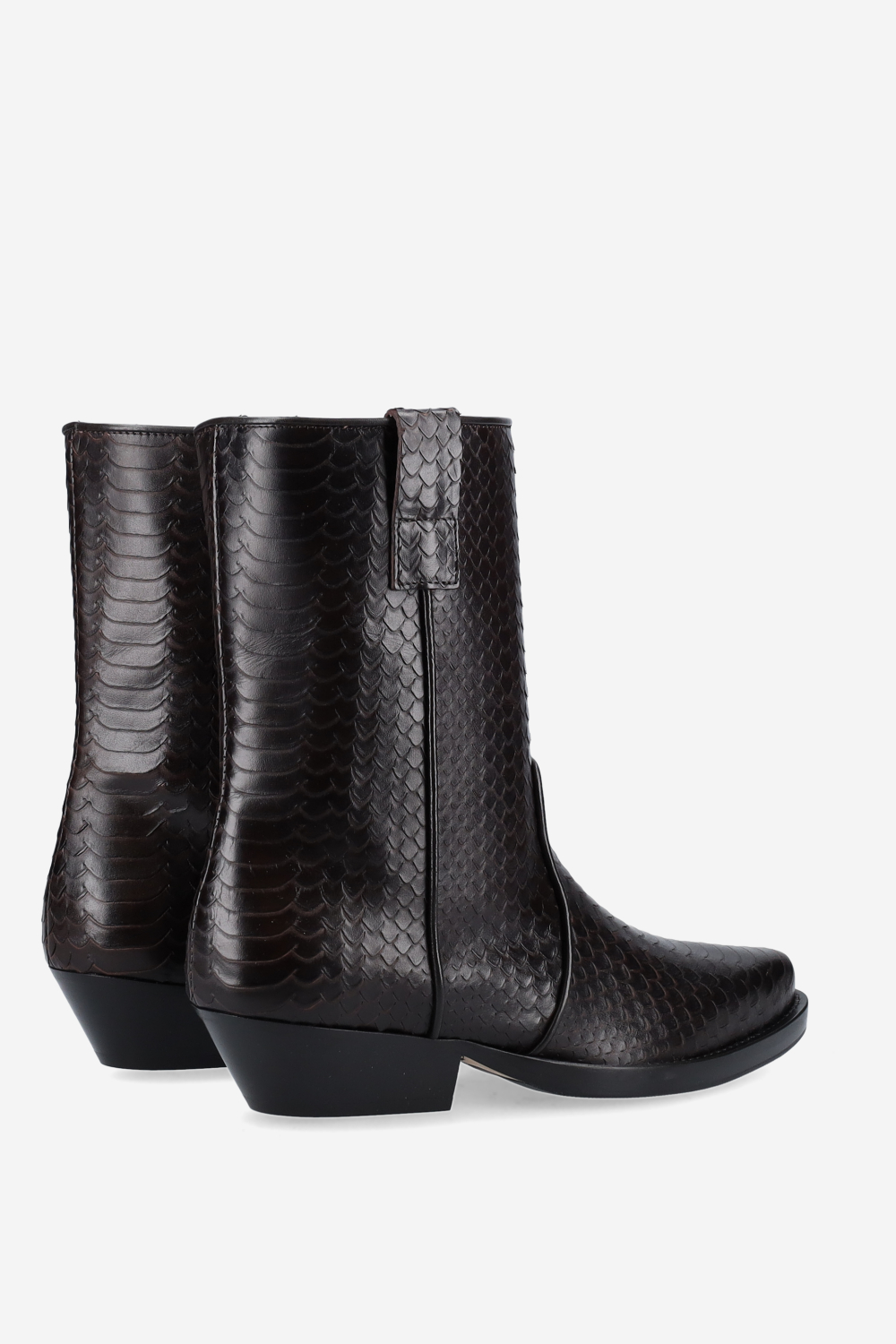 Kid again croco leather ankle boots