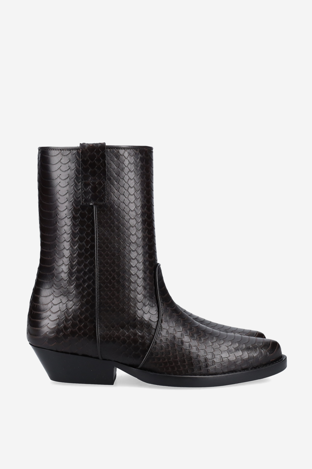 Kid again croco leather ankle boots