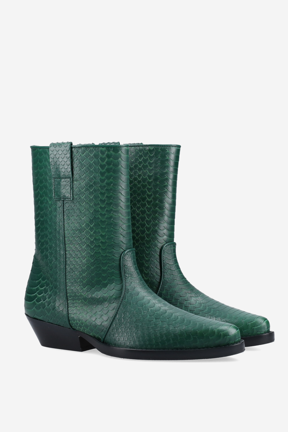 Kid again croco leather ankle boots
