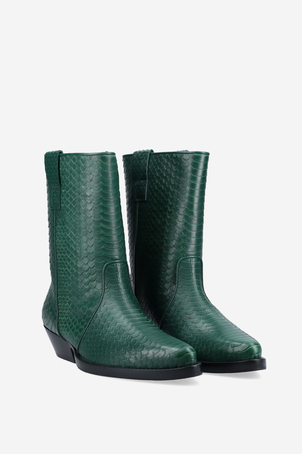 Kid again croco leather ankle boots