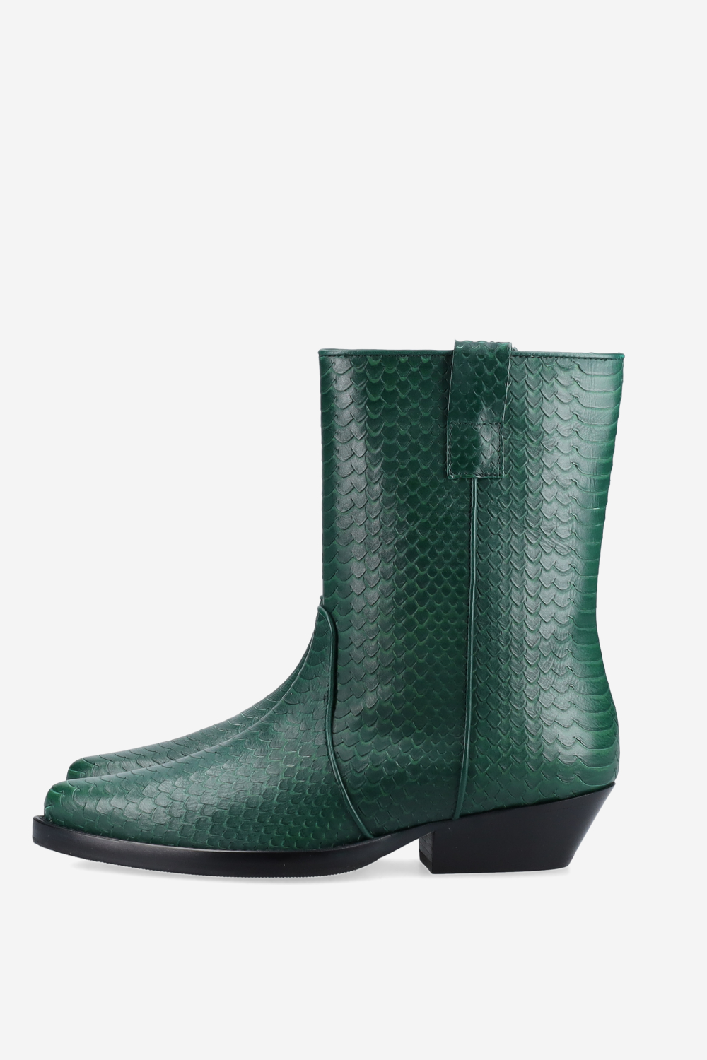 Kid again croco leather ankle boots