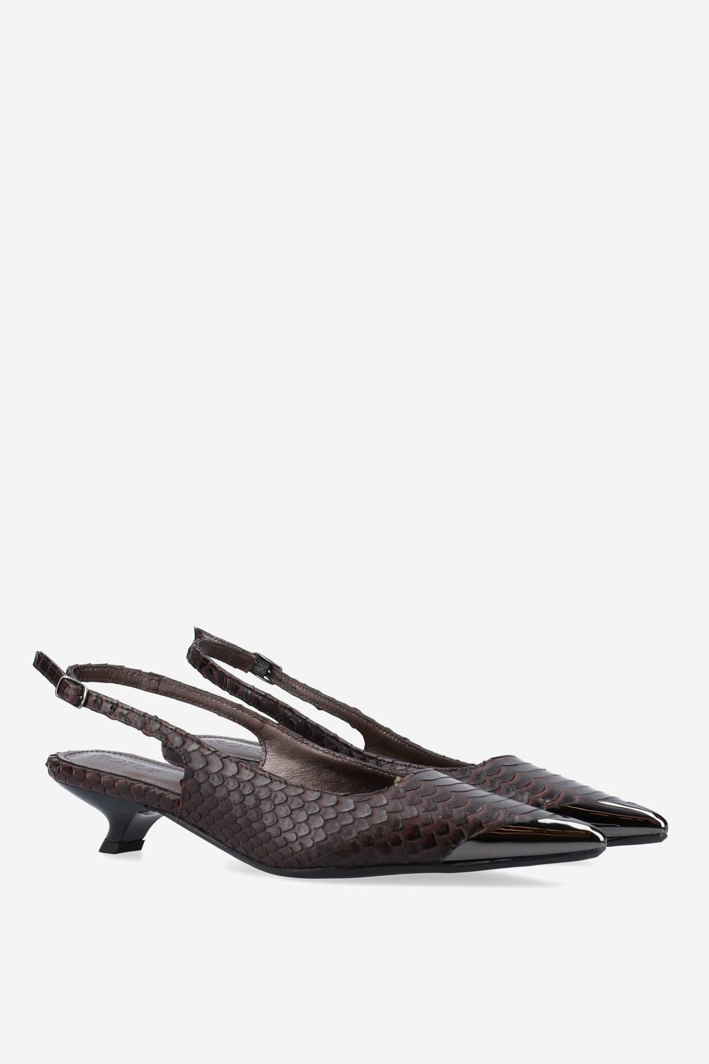 Bulletproof croco leather slingbacks