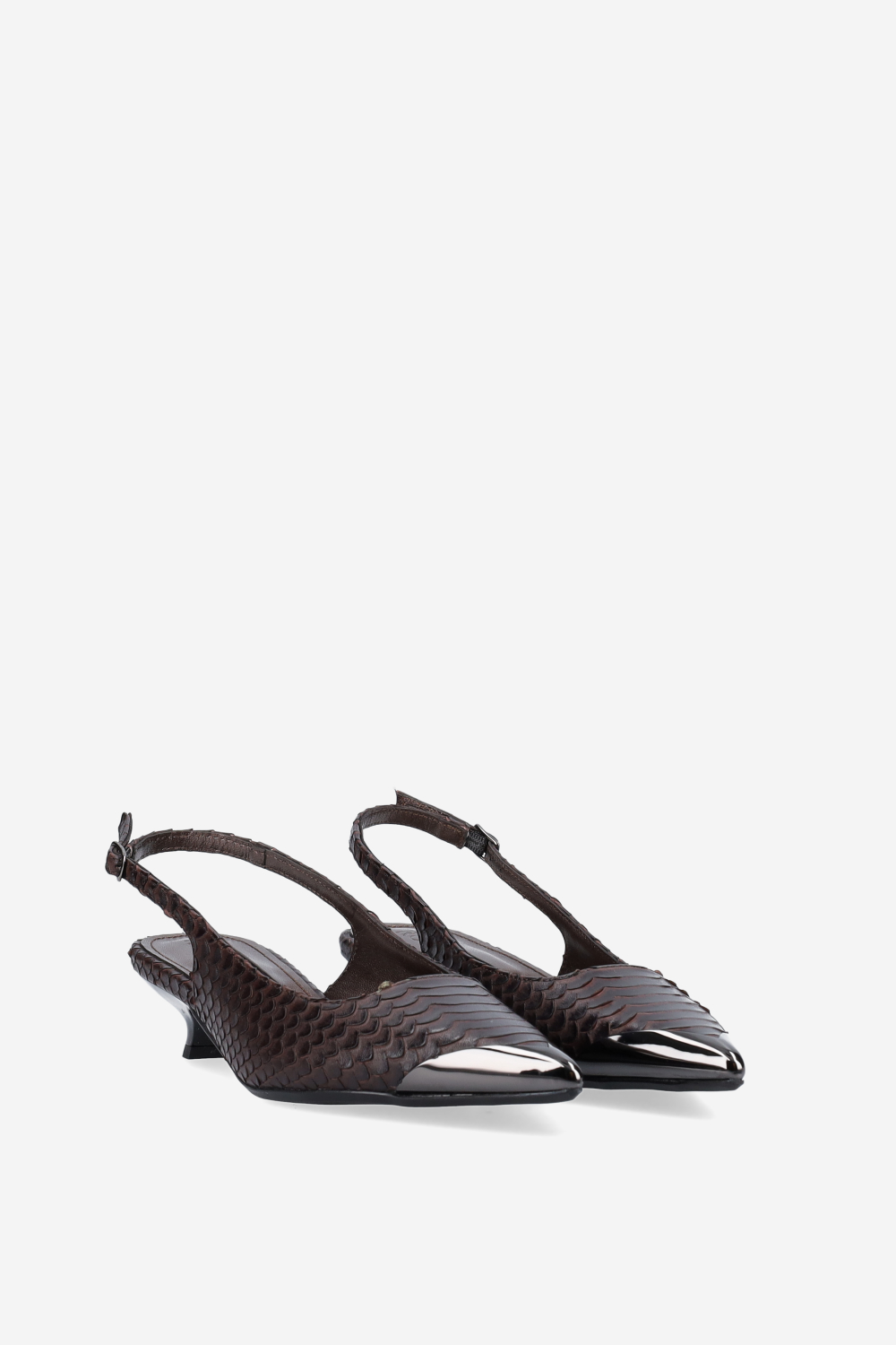 Bulletproof croco leather slingbacks