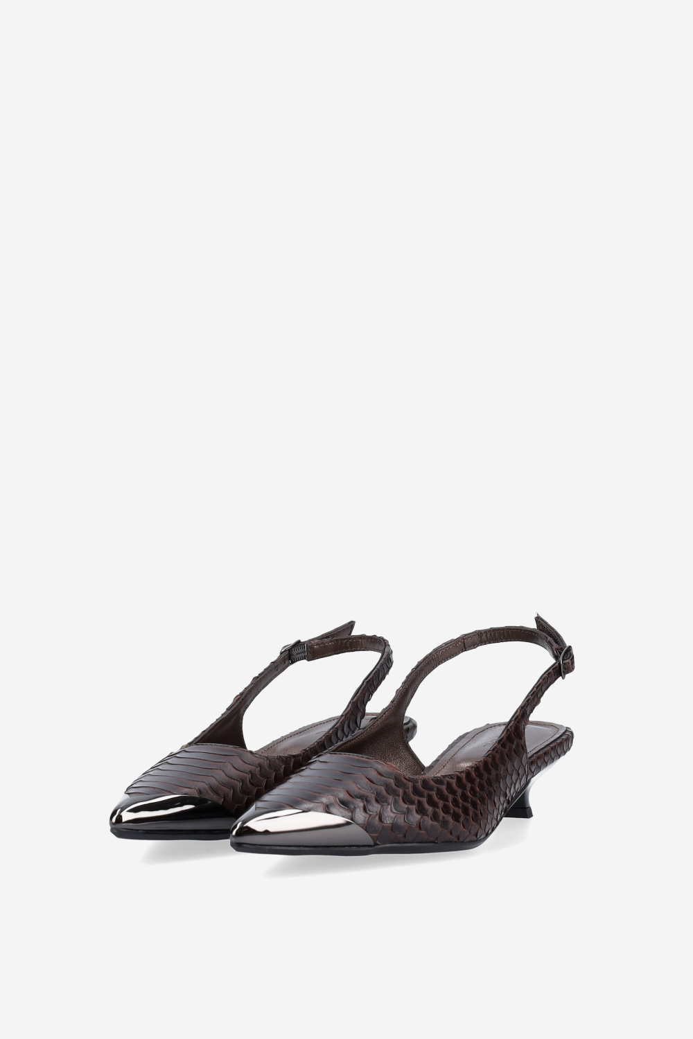 Bulletproof croco leather slingbacks