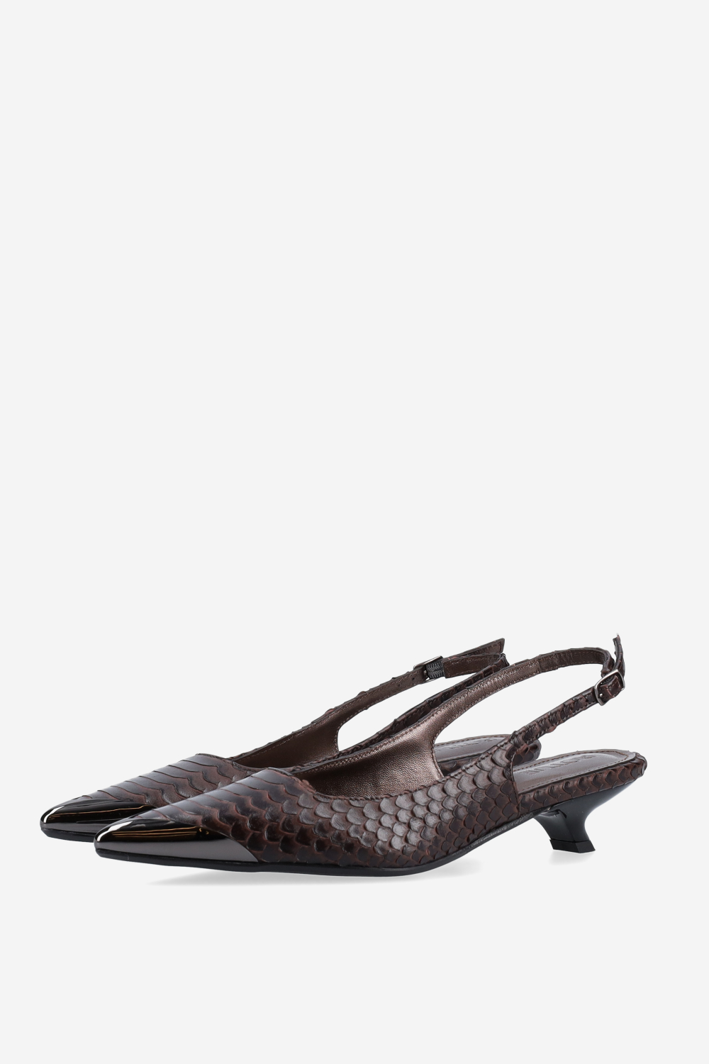 Bulletproof croco leather slingbacks
