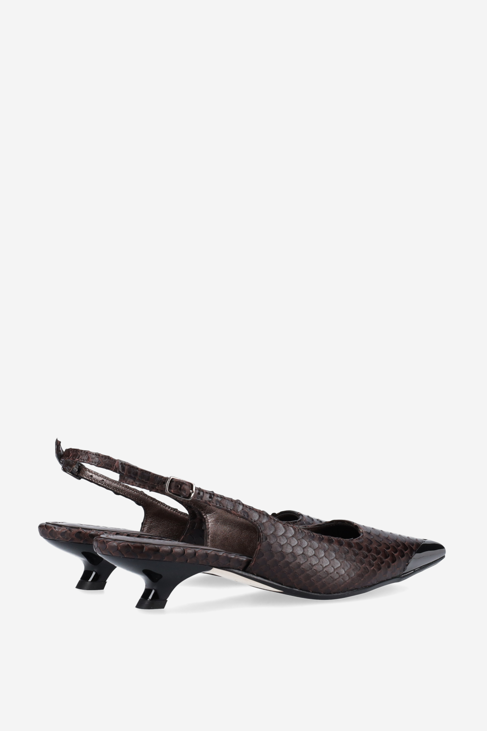 Bulletproof croco leather slingbacks