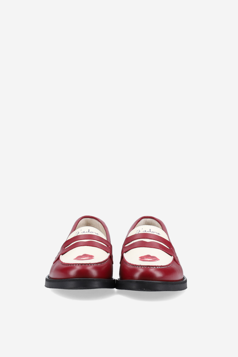 Wilde red kiss leather penny loafers